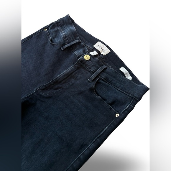 FRAME Denim - Le High Skinny Double Triangle Raw Hem Jeans | Keen Dark Wash | 29 - Picture 6 of 16